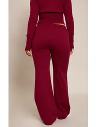 Shape Wine Knitted Tie Waist Trousers - 2