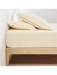 Cottage 30cm High 100% Cotton Seersucker Fitted Sheet - 1