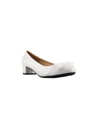 Bow Toe Low Heel Patent Courts - 1