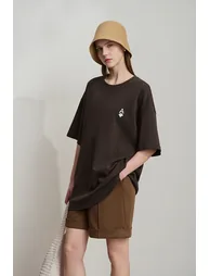 Embroidered air-layer knit tee - 1