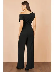 Yumi Black Ruched Stretch Jumpsuit - 2