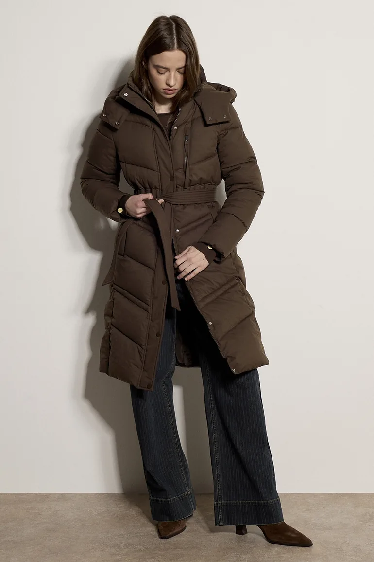 Long Belted Puffer Coat - 11
