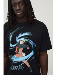 Naruto Uzumaki Punch Oversized License Print T-shirt - black - 1