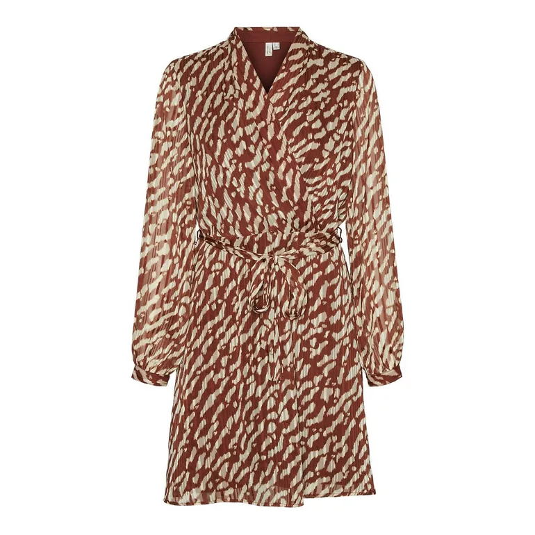 Printed V-Neck Mini Dress - 5