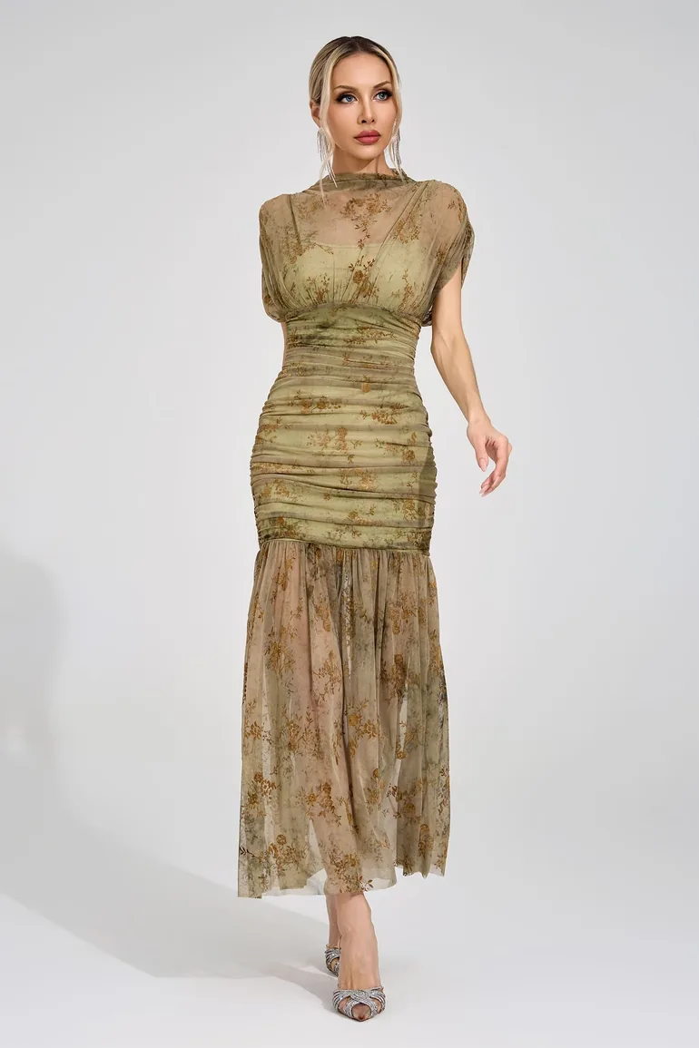 Eivor Green Bodycon Maxi Dress - 5