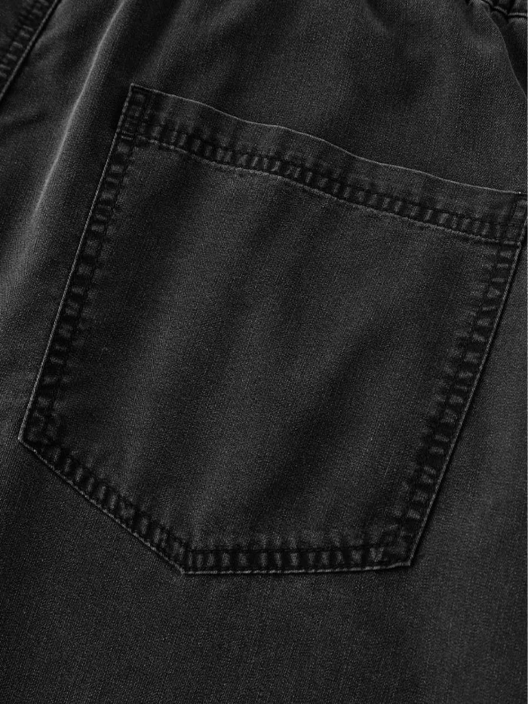 Men's Relaxed Fit Elastic Waist Denim Pants - 4