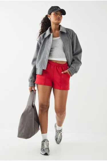 DSGN Studio Embroidered Zip Through Collared Jacket - grey marl