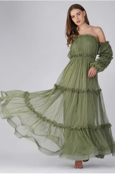 Emmeline Maxi Dress in Soft Olive