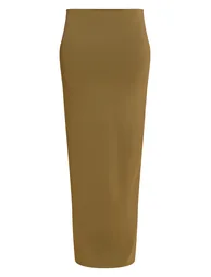 Olive Matte Sculpt Mid Rise Maxi Skirt - 4