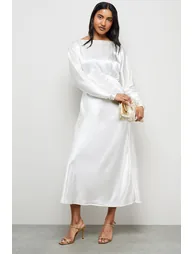 Satin Batwing Draped Midaxi
