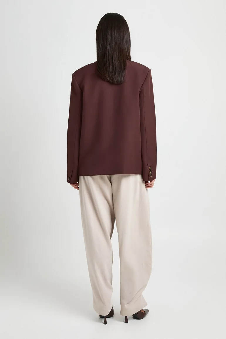 Tonal Stripe Cuff Detail Tailored Trousers - beige - 1