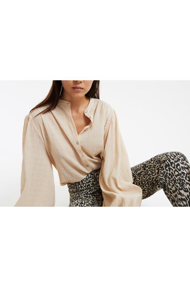 Signatures Lise Oversized Shirt with Mandarin Collar