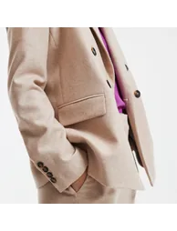 Oversized Loose Fit Blazer in Recycled Wool Blend - 2