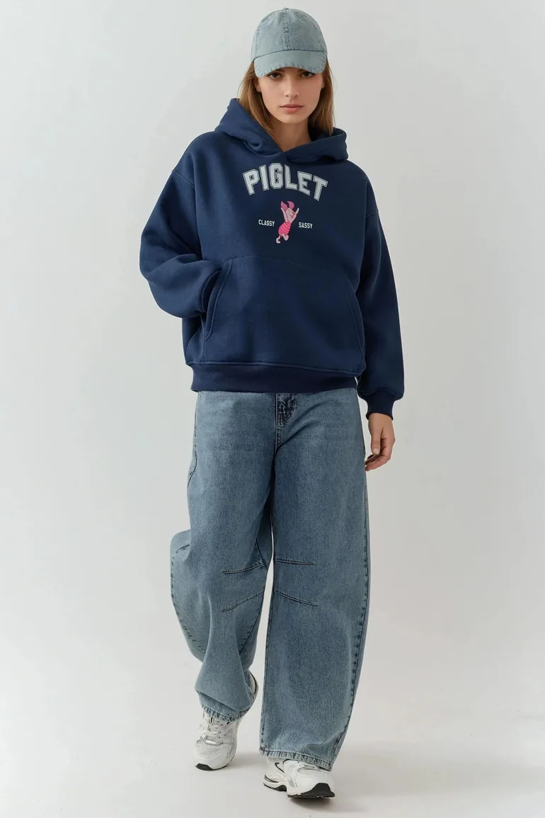 Oversized Printed Hooded Sweatshirt - 3