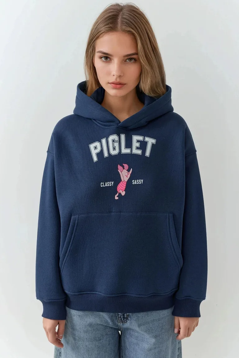 Oversized Printed Hooded Sweatshirt - 5