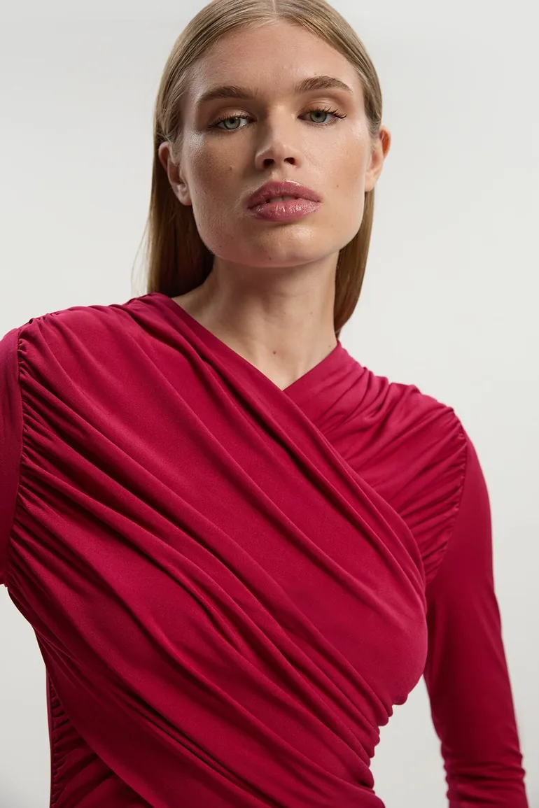 Ruched Jersey Crepe Maxi Dress - 2