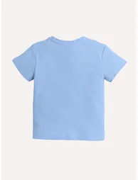 Boys Text Print Round Neck Pique T-Shirt - 4