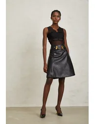 Daneysha Black Chain Link Mini Skirt