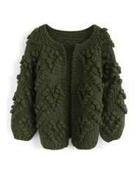 Knit Your Love Cardigan in Army Green - 3