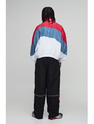 Oversized Official Colour Block Sports Jacket - red - 1