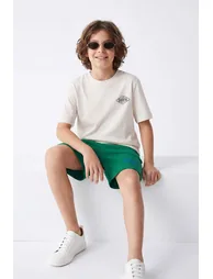 Ecru Printed Knitted Bottom - Top Set - 6