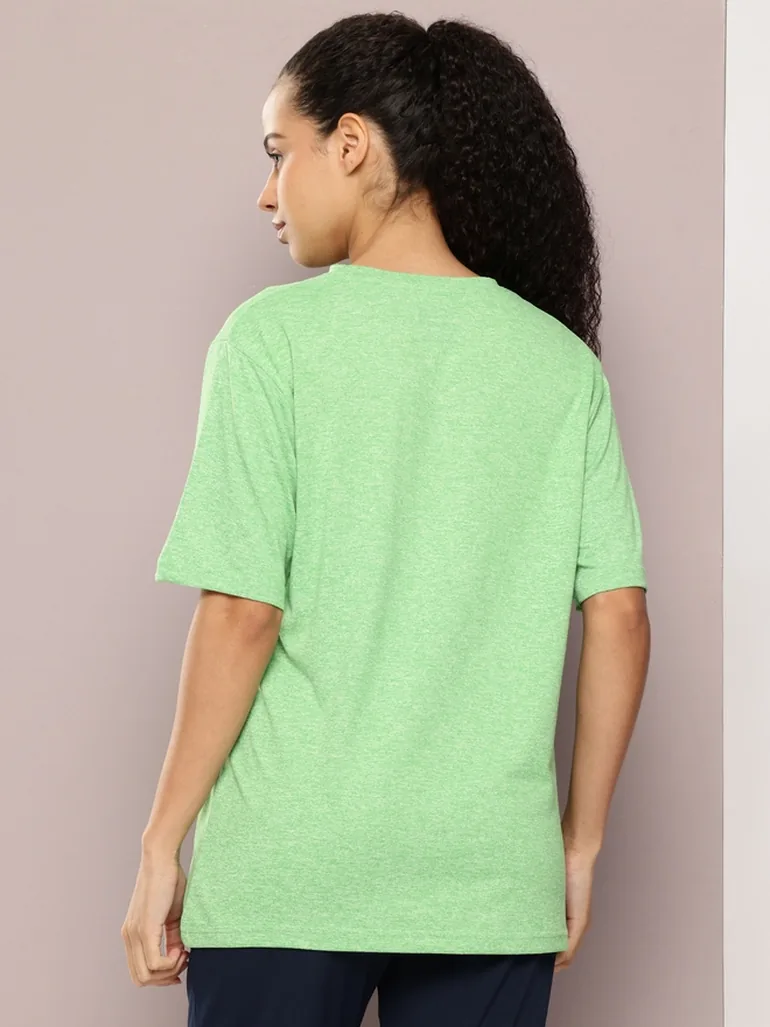 Green Plain Oversized T-Shirt - 4