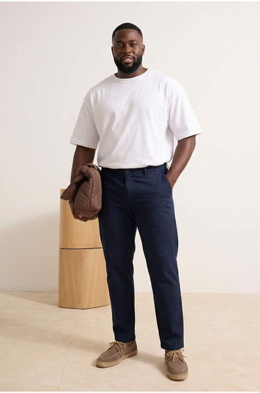 Navy Blue Men's Large Size Trousers