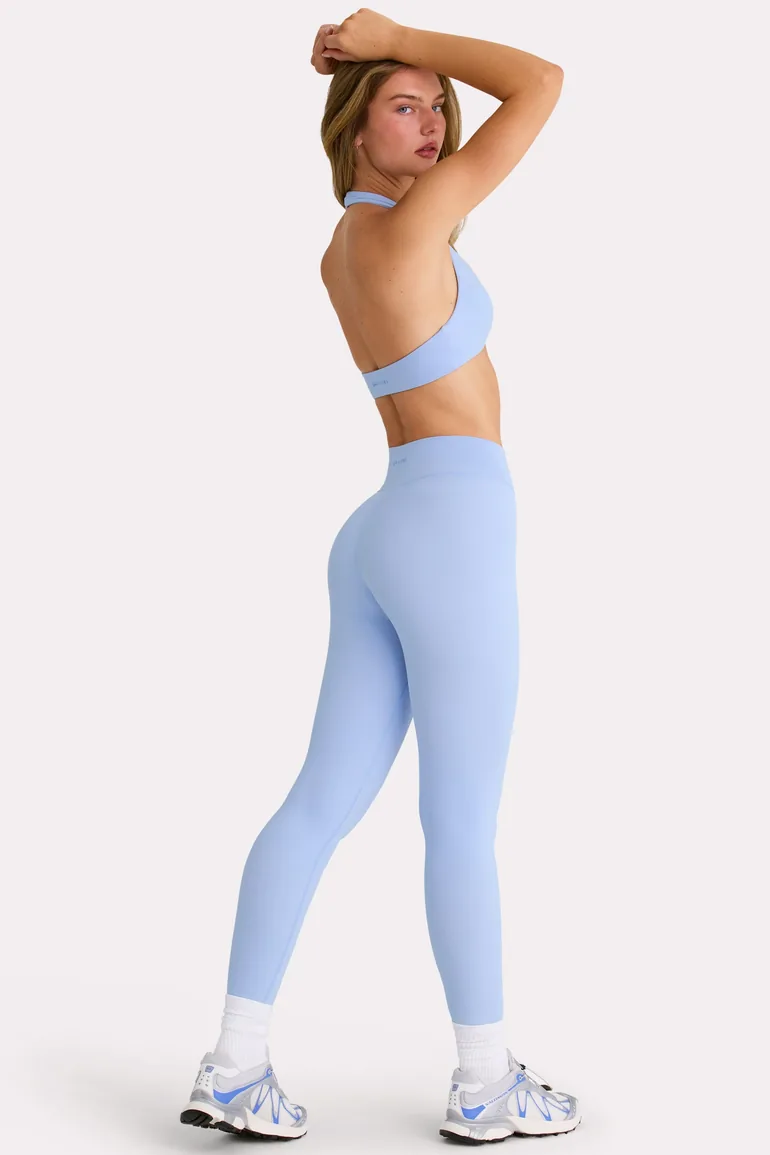 Full Length Leggings with Pockets in Sky - 1