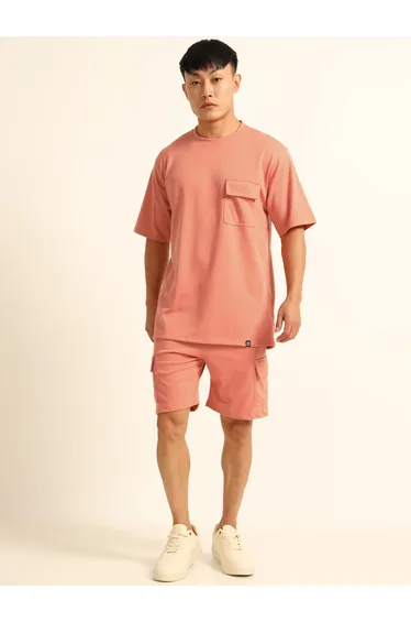 Men Drop-Shoulder Oversized T-Shirt and Shorts Set