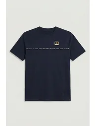 Club Check Piping T-Shirt Navy