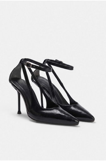 Black Lacing Detailed 9 cm Women's Classic Heeled Shoes product thumbnail 4