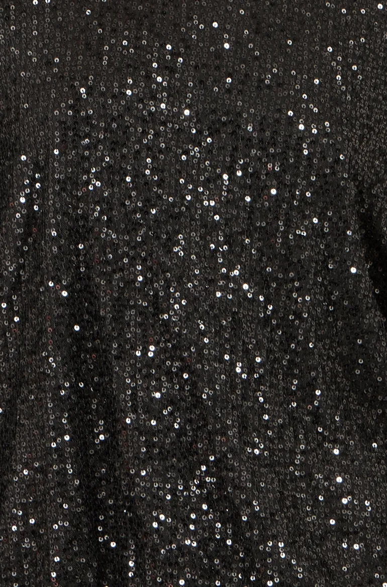 Yumi Black All Over Sequin Batwing Top - 6