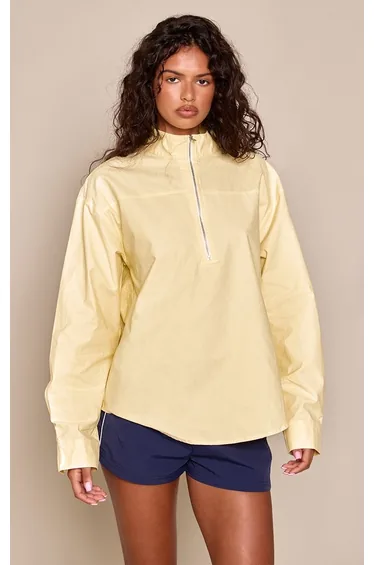 Lemon Zip Detail High Neck Shirt