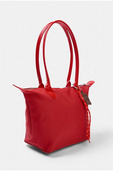 Red Charm Detailed Women's Medium Shoulder Bag