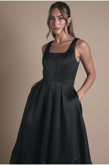 Twill Strapless Full Skirted Dress product thumbnail 2
