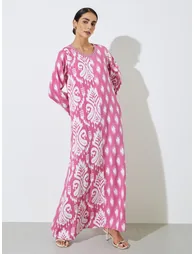 front half print as per floral print & front half print as per booti print & samebooti print in back, sleeve opening