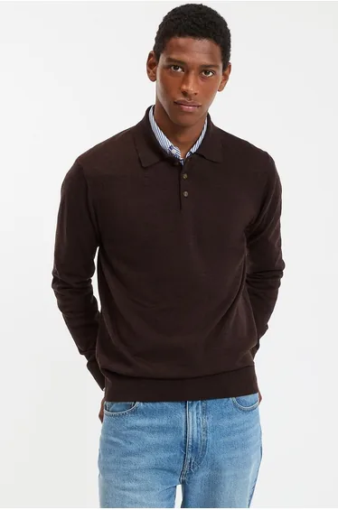 Merino Wool Polo Jumper/Sweater