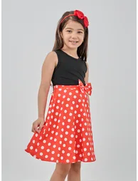 Bow Detail Polka Dot Print Dress - 2
