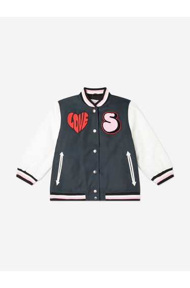 Stella McCartney Girls Love Varsity Jacket in Black