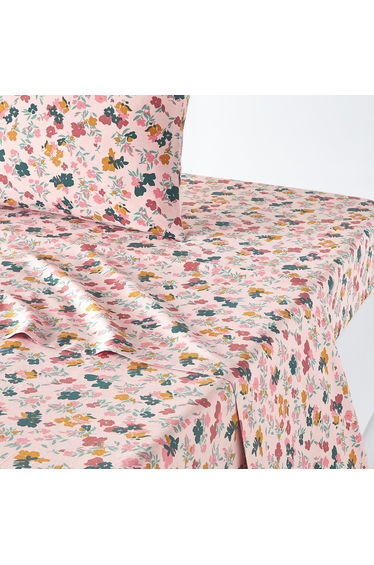 Callas Floral Washed Cotton Flat Sheet