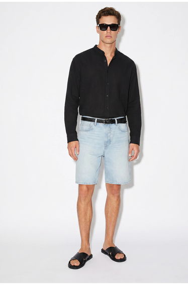 LUCCI Oversized Mandarin Collar Shirt