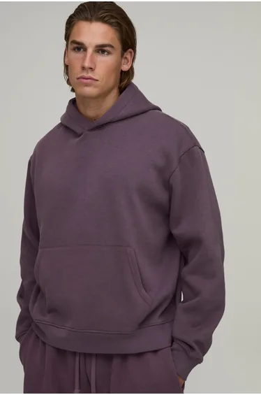 Essential Oversized Boxy Over The Head Hoodie - mauve