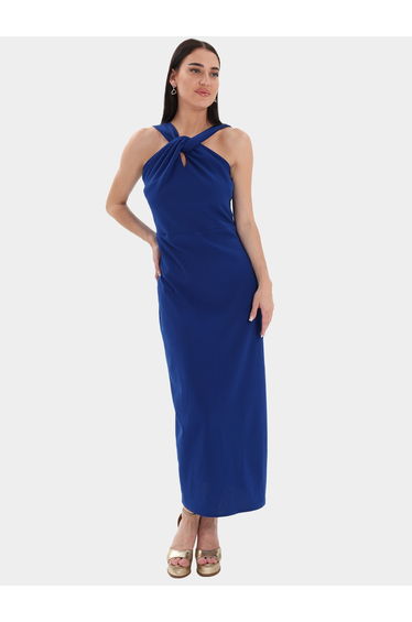 Blue Sleeveless Bodycon Maxi Dress