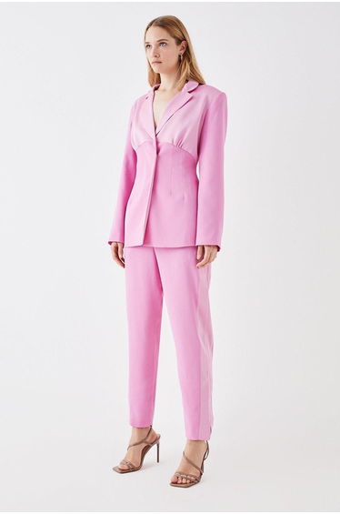 Premium Satin Side Panel Slim Leg Trouser