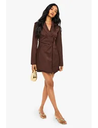 Tailored Wrap Detail Blazer Dress - 2