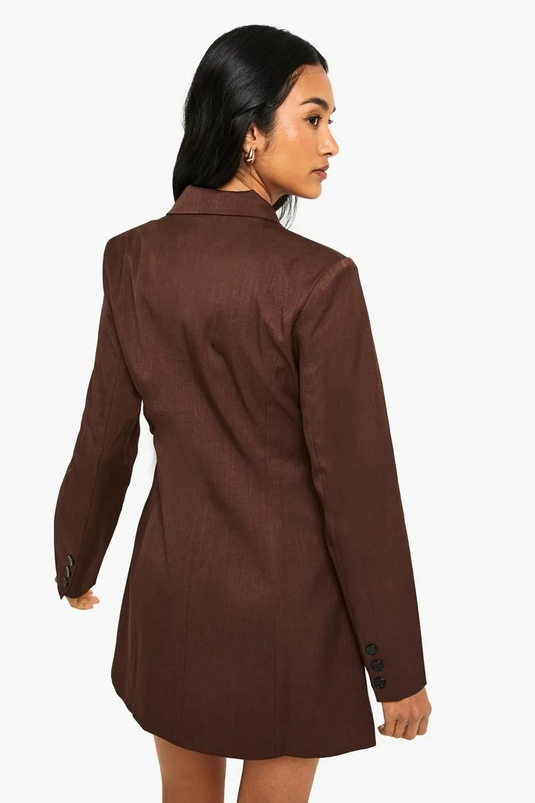 Tailored Wrap Detail Blazer Dress - 1
