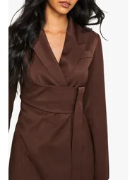 Tailored Wrap Detail Blazer Dress - 3