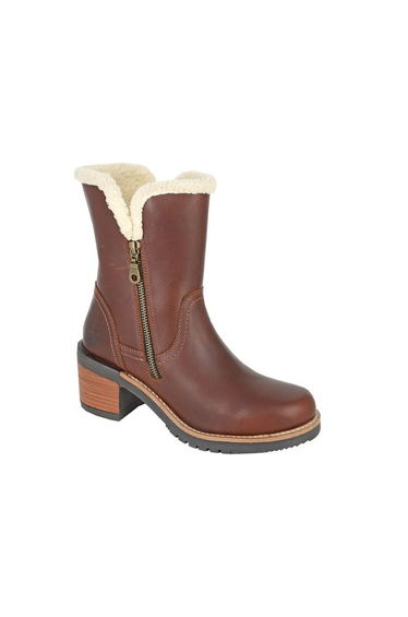 Woodland Womens/Ladies Twin Zip Leather Ankle Boots - Brown