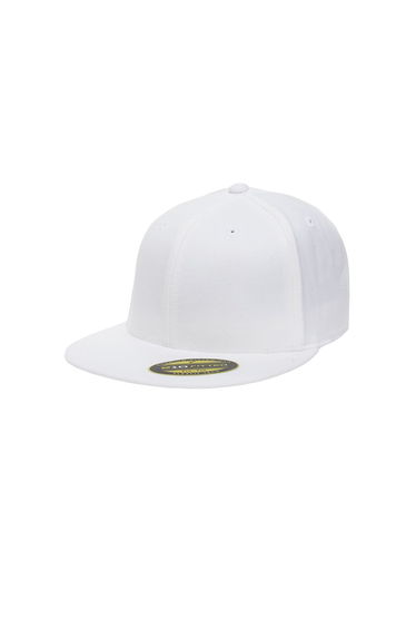 Yupoong Flexfit Unisex Premium 210 Fitted Flat Peak Cap - White