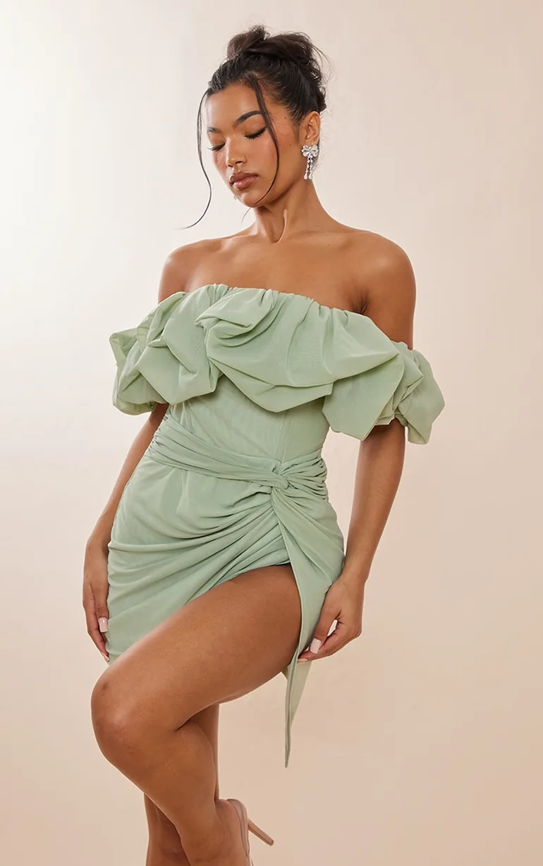 ranch dressing recipe sour cream Midi Sage Green Casual Party Dress with Ruffle Skirt PromGirl